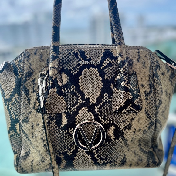 Valentino Handbag - Authentic Designer Purse - Python Bravia Tote Crossbody - Picture 12 of 16